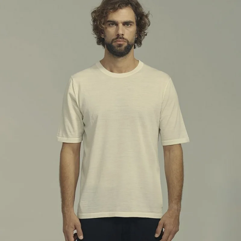 Camiseta de lana merina para hombre, camisa de secado rápido, transpirable, antiolor, microsuperfina, capa Base, 16,5