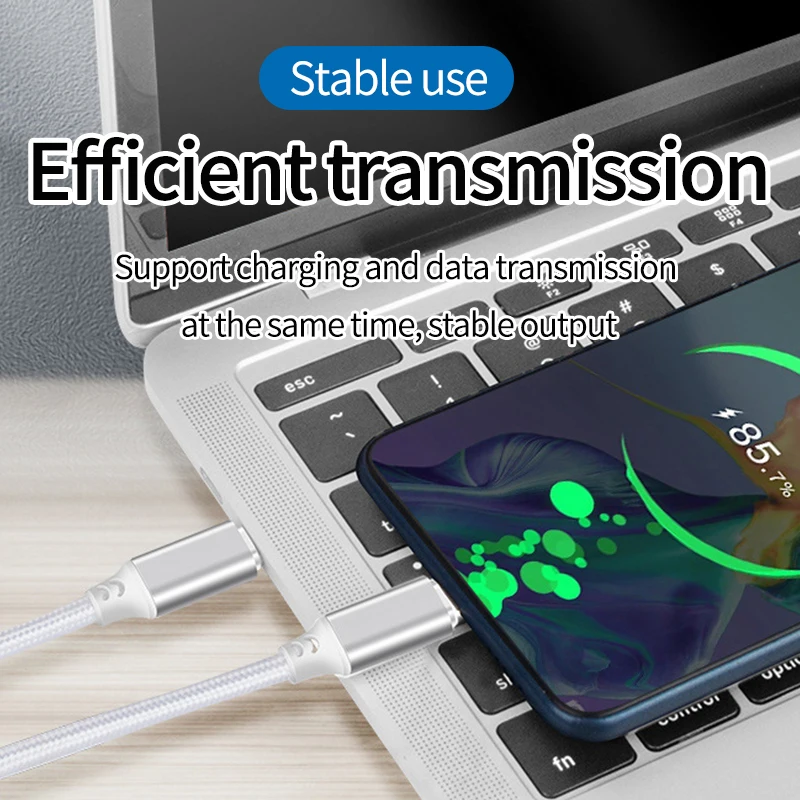USB-C to USB-C Data Cable PD 100W 5A Fast Charger Double Type C USB Cables Male to Male For Mobile Hard Disk Type-C Laptop