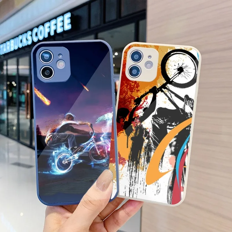 

Велосипедный Чехол для Телефона IPhone 14 13 12 11 Pro Max X XR XS 8 7 Plus, чехол для телефона из жидкого стекла
