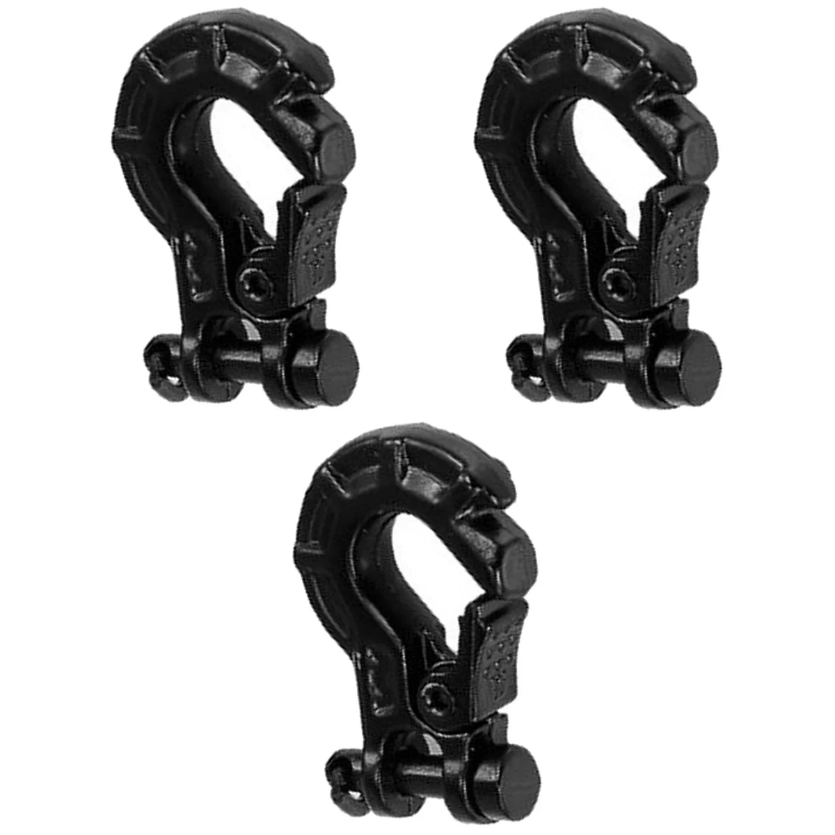 

3pcs 1/10 Winch Hook Aluminum Alloy Tow Hook Decorative Tools for RC Climbing Truck Car (Black)