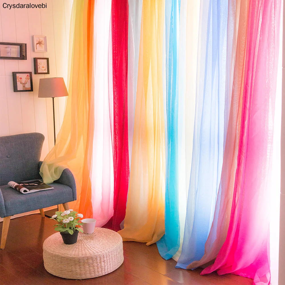 

Solid Tulle Curtains for Living Room Modern Voile Curtain for Bedroom Transparent Gauze Soft Sheer Curtains Window Decor