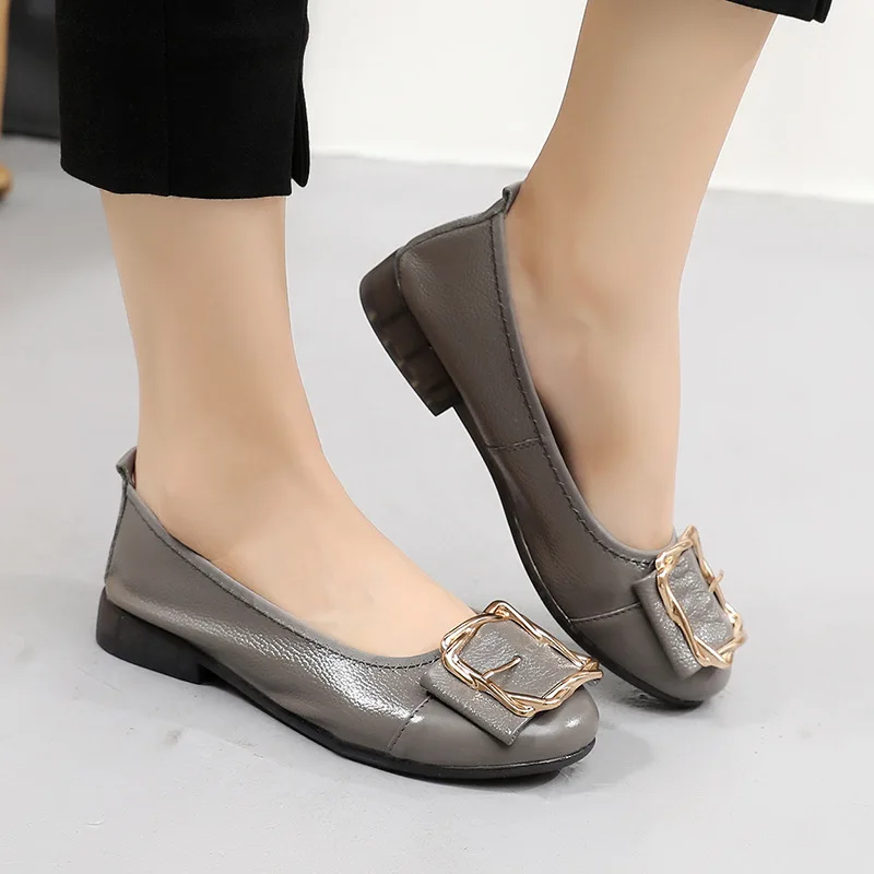 Genuine Leather Women Loafers Moccasin Mother Shoes Soft Flats Woman Casual Luxury Brand Ballet Flats Zapatos De Mujer