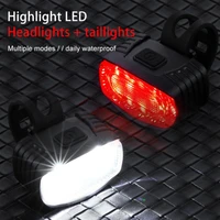 bicycle led headlight taillight usb rechargeable safety warning lamp red white taillight cycling bike lamp bicycle accessories