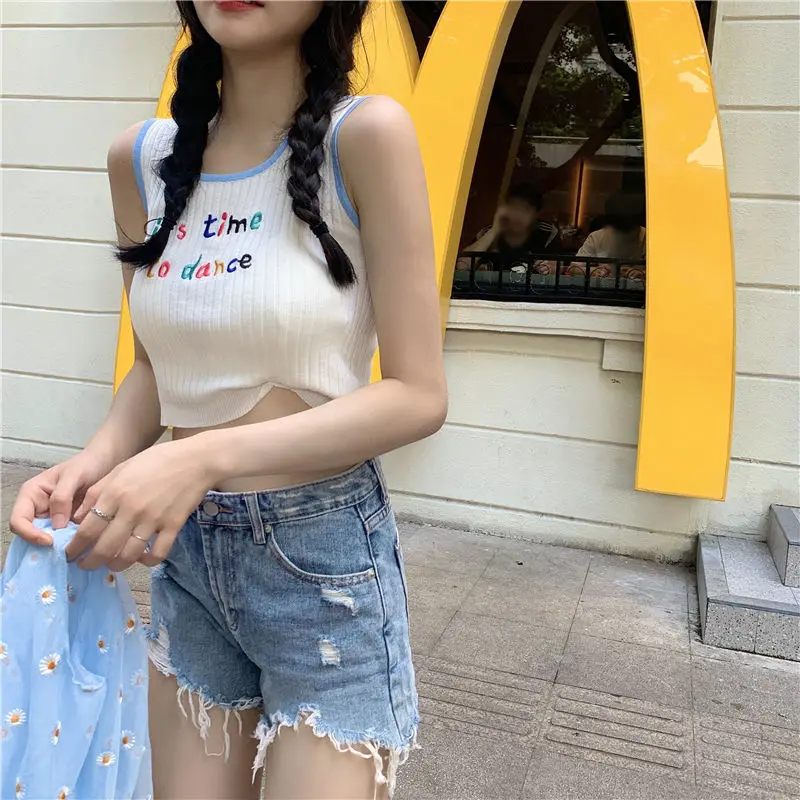 GAODINGLAN летние облегающие Женские трикотажные жилеты без рукавов в стиле