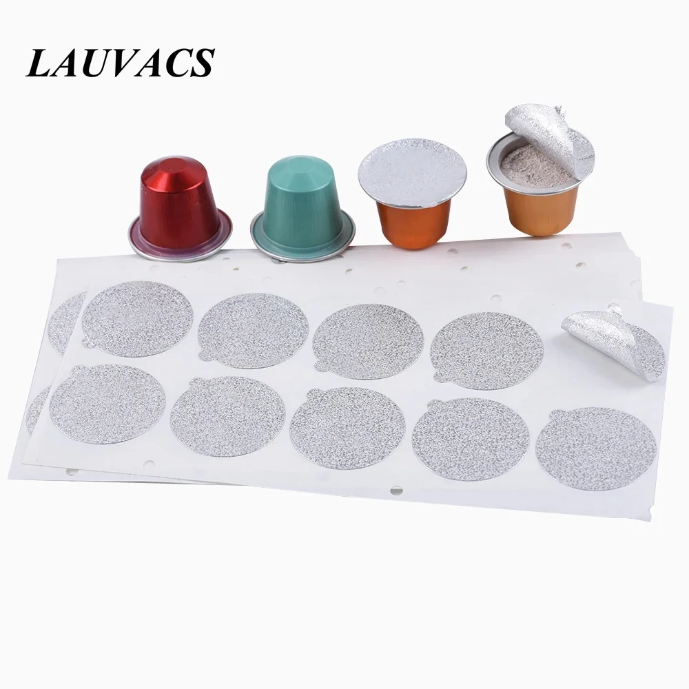 

100pcs Disposable Nespresso Capsules Empty Aluminum Foil Coffee Compatible Pods with Self Adhesive Lids