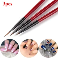 3pcs nail line brush french thin stripe uv gel nail art nail painting pen grid stripes drawing nail diy manicure tool 5711mm