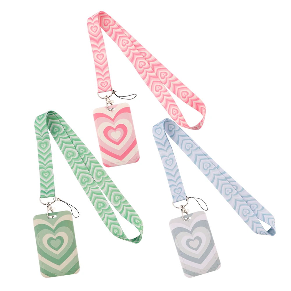 

ER1698 розовая зеленая синяя любовная идентификация значок-держатель чехол для автобуса оболочка скользящий ремень держатель для карт