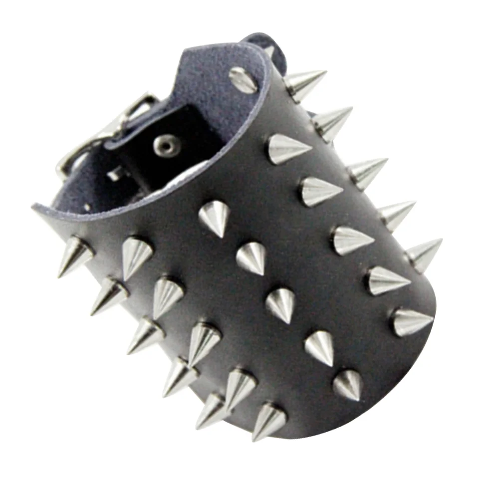 

Punk Wrist Strap Wristband Wristlet Rock Roll Brass Studded Bracelet Bangle