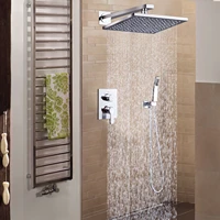 bathroom accessories rainfall shower set wall mount 10inch brass showerhead system thermostatic faucets diverter controller