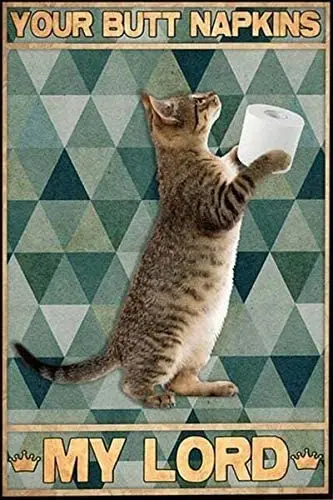 

Белый Туалет для кошек, украшение для ванной комнаты, металлический знак