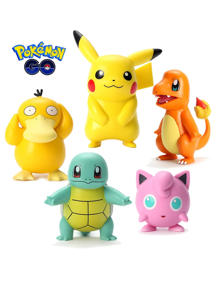 

Pokemon Pikachu Action Figures Car Decorate Charmander Psyduck Doll Model Cartoon Toys Anime Cute Kawaii Men Kids Birthday Gifts