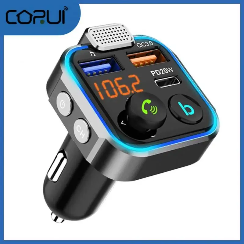 

Fm Transmitter Durable Qc3.0 Fast Usb Charger Mp3 Player Universal Support U Disk Car Adapter Car Accessories Pd 20w