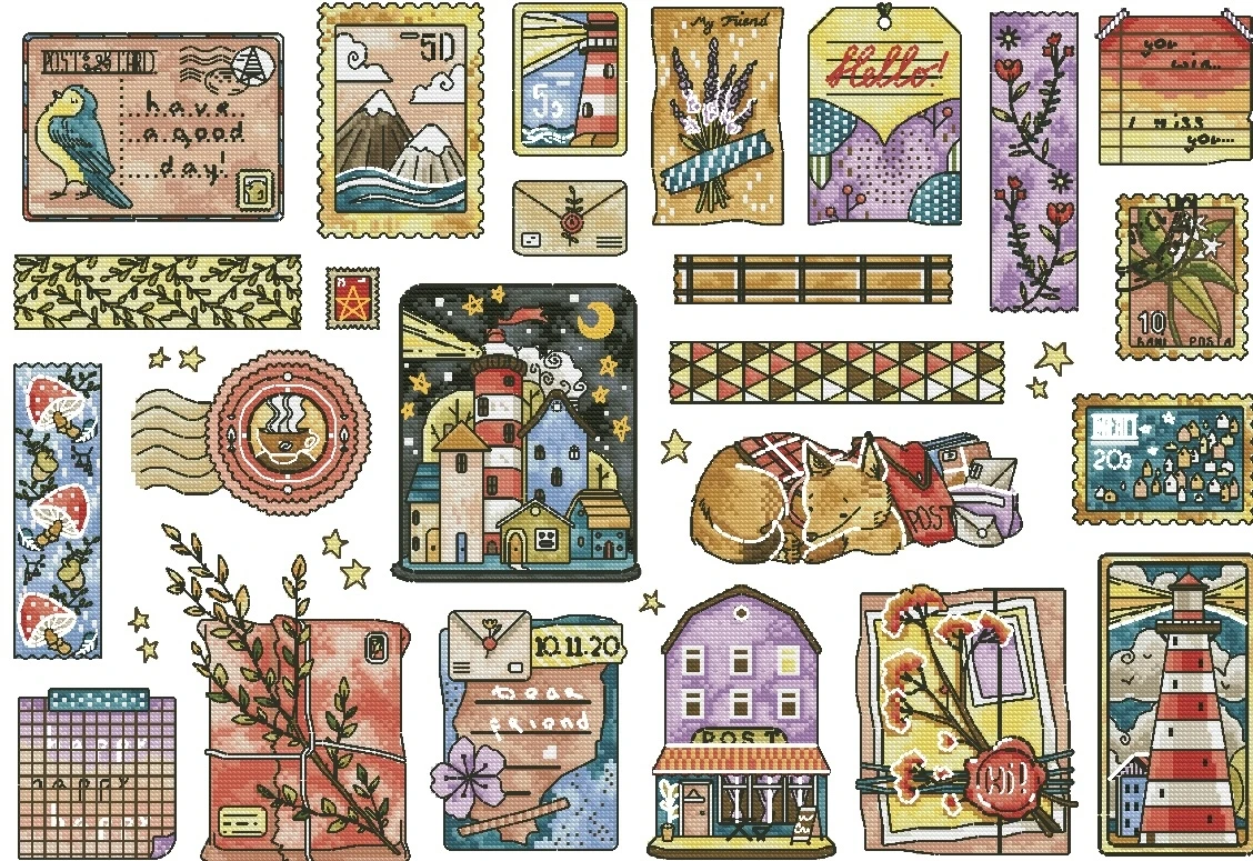 

Cross Stitch DIY Kit, Embroidery Set, DMC Threads, Craft, Handicraft Stamp Puzzle, 14CT, 18CT, 25CT Canvas, 62-46