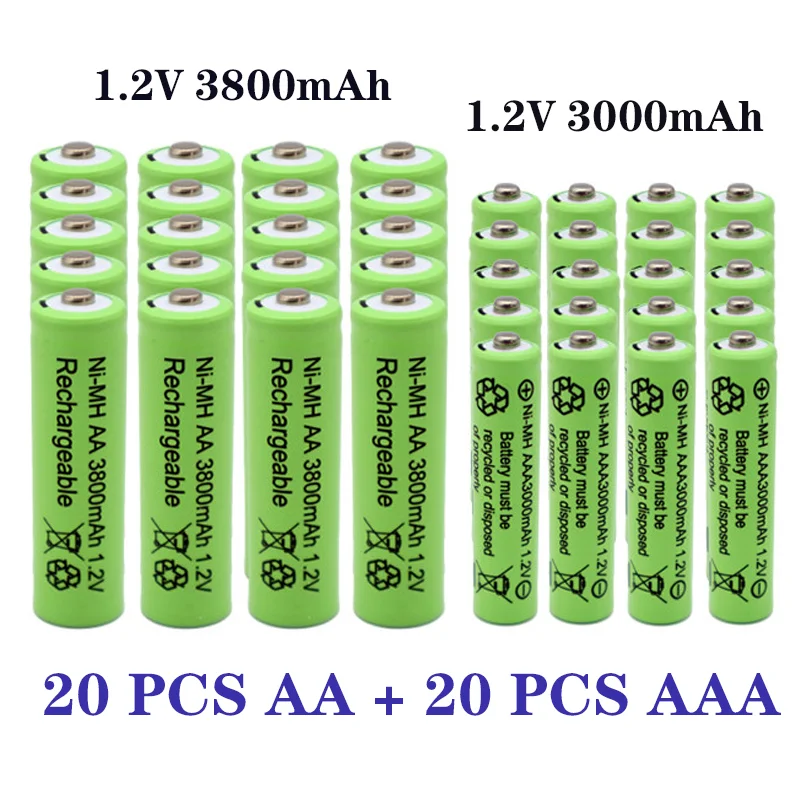 

2022 1.2V AA 3800mAh NI-MH Rechargeable Batteries+1.2 V AAA 3000 mAh Rechageable battery NI-MH battery