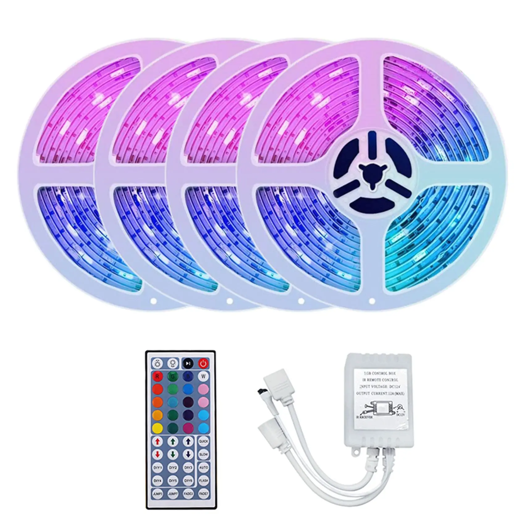 

2835 RGB Light Strip 20M Flexible LED Light Strip with 44 Keys Remote Controller+Controller for Valentine's Day Bedroom
