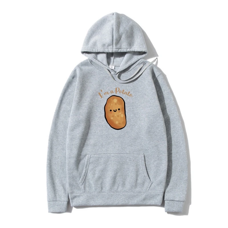 

Men SweatSweatshir Warm Im A Potato Outerwear One neck Women Outerwear