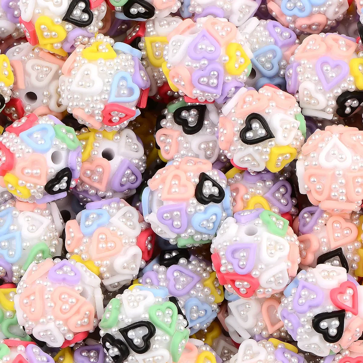 1 8 см 5 шт. разные цвета разноцветные вставки в форме сердца искусственный жемчуг