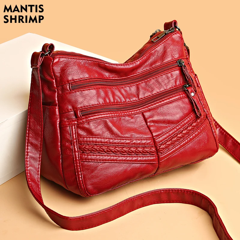 

Мягкая женская сумка в винтажном стиле, дизайнерский черный мессенджер на плечо, Классическая сумочка через плечо