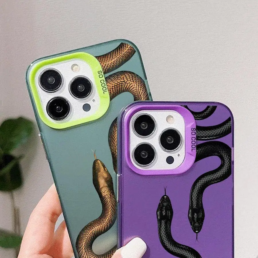 Чехол для телефона Snake Rose Skull Blvck Apple iPhone 16 11 13 15 12 14 Pro Max Plus Coque Cover