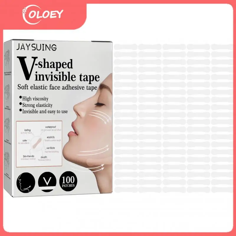 

ELECOOL100psc/box Waterproof Invisible V Face Makeup Adhesive Tape Breathable Lift Face Sticker Lifting Tighten Chin Jaw Shape