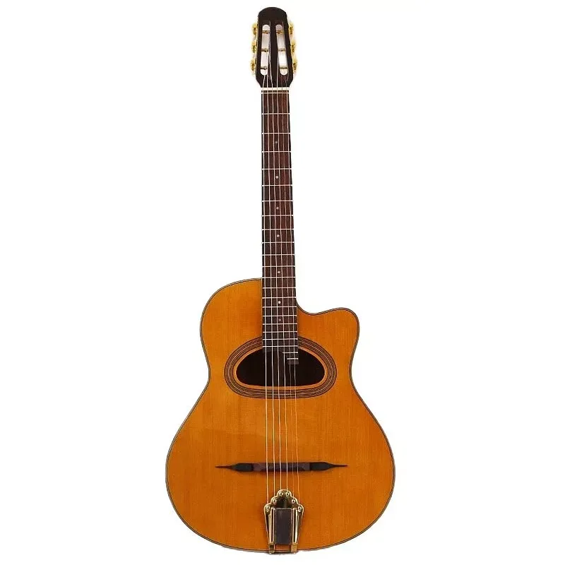 

41 Inch Jango Acoustic Guitar High Gloss 6 String Folk Guitar Orange Django Guitar Gypsy Swing Jazz Solid Wood Spruce Top