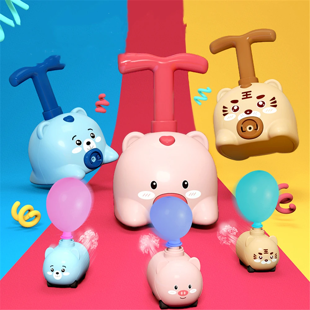 

New Balloon Car Toys for Babies 2 To 4 6 Years Kids Educational Air Power Balloon Car Launch Tower Puzzle Toy for Children Gift