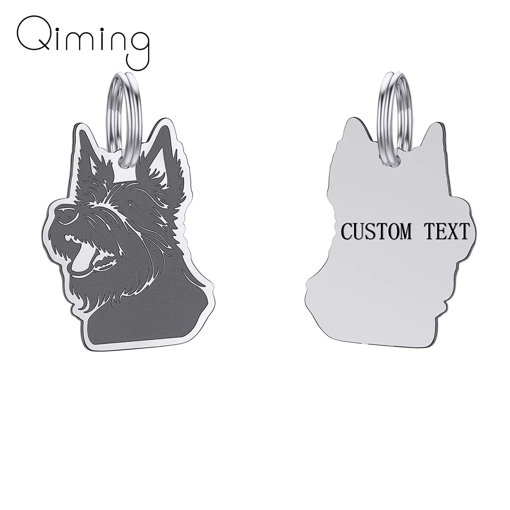 Персонализированный шотландский терьер брелок из нержавеющей стали с именной