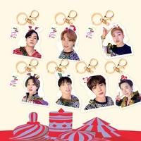kpop bangtan boys christmas acrylic keychain pendant bag decoration accessories cosplay gift jimin suga jin jk rm fan collection