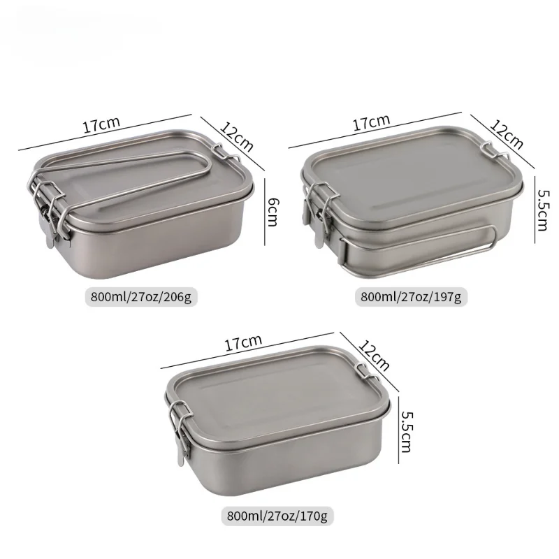 

Box Box Bento Titanium Healthy Dinner Leak-proof Portable Rectangle Alloy Storage Lunch Containers Food Titaniumbox 800ml/1200ml