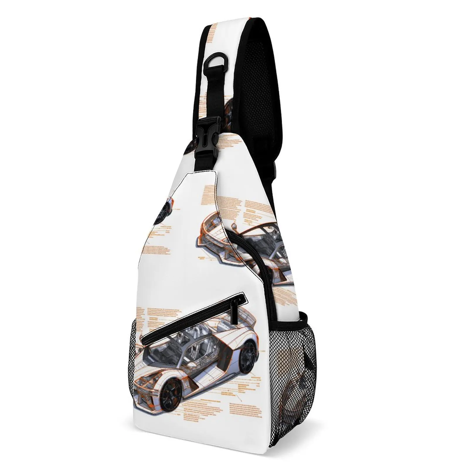 

Fantastic Sports Car Shoulder Bags Sketch Style Cute Chest Bag Women Sports Outdoor Style Sling Bag Business Print Small Bags