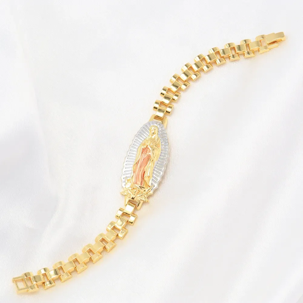 Лидер продаж латунный золотистый ламинированный браслет-цепочка 3 тона для