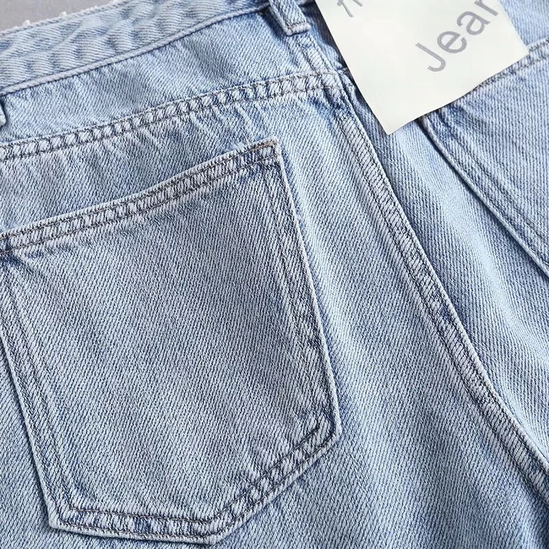 Elmsk Ins Blogger High Wasit Harem Denim Shorts Women Fashion Vintage Washed Lace Bermuda Loose Short Women