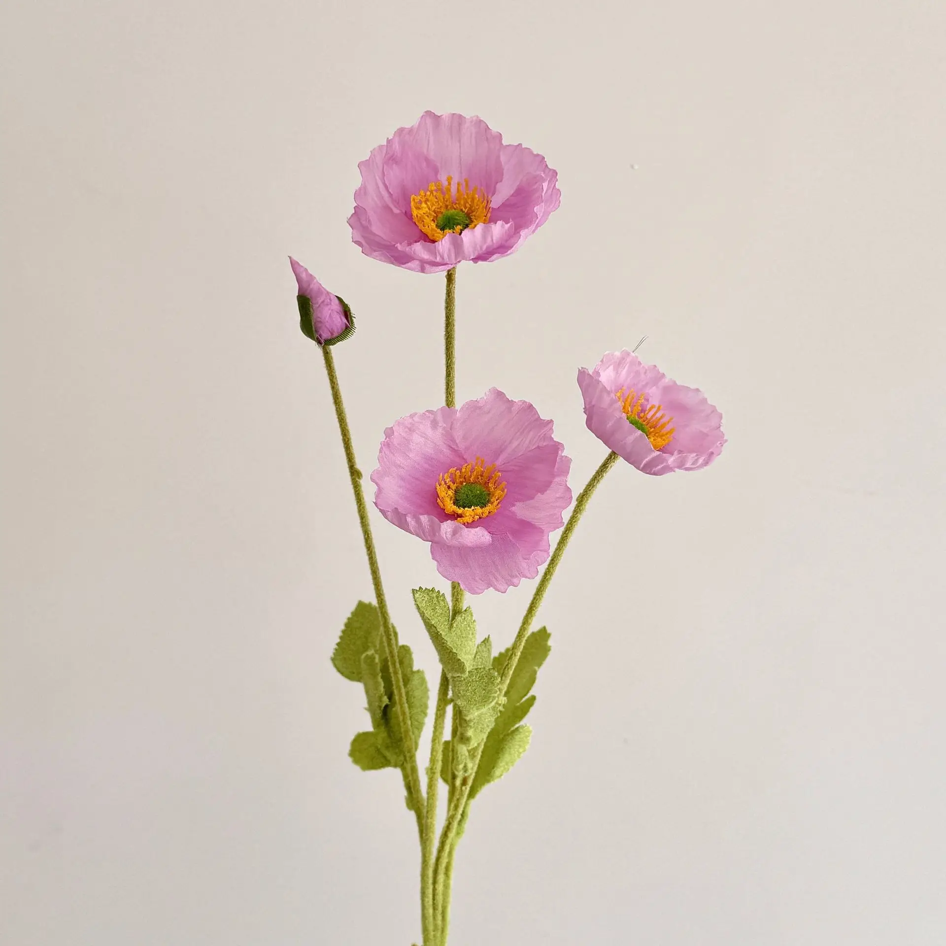 Искусственные цветы маки Yu Meiren, шелк, набор из 3 штук