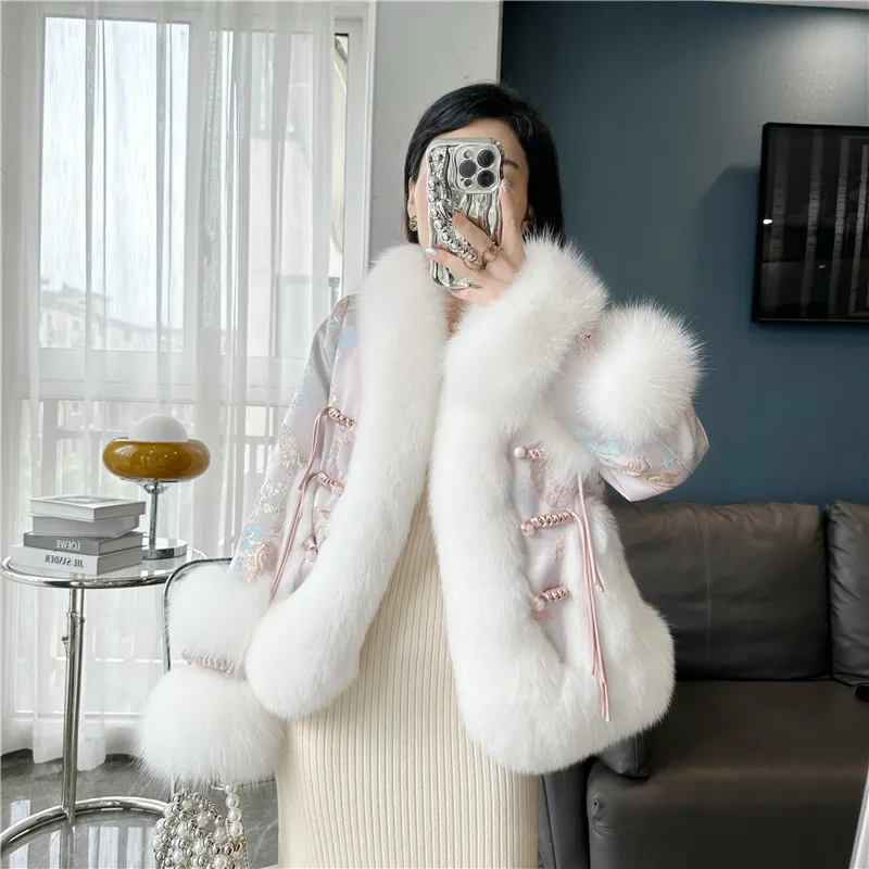 

Зимнее модное искусственное пальто из искусственного меха, Молодежное короткое пальто 2023 из лисьего пуха для женщин