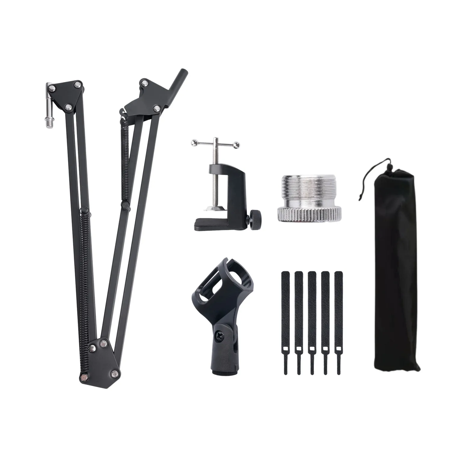 Extendable Recording Microphone Holder Suspension Boom Scissor Arm Stand Holder with Mic Clip Table Mounting Clamp images - 6
