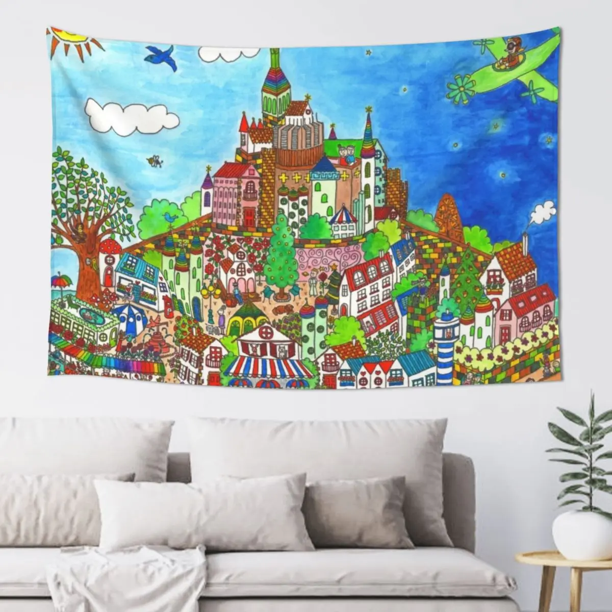 Гобелен Mont Saint Lapino украшение для дома кавайный декор комнаты настенный подвесное