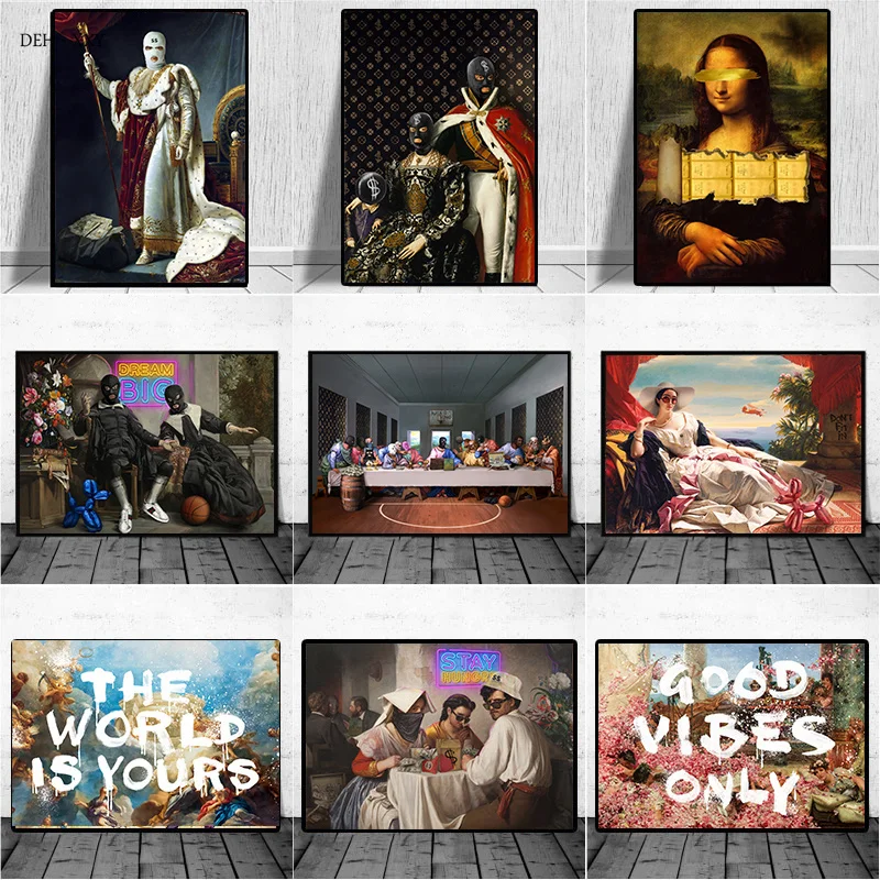 Картина на холсте Criss Bellini, картина с надписью «Мир ваш», плакаты DREAM BIG Qoutes, картины с изображением персонажа, воздушного шара, собаки, домашний декор