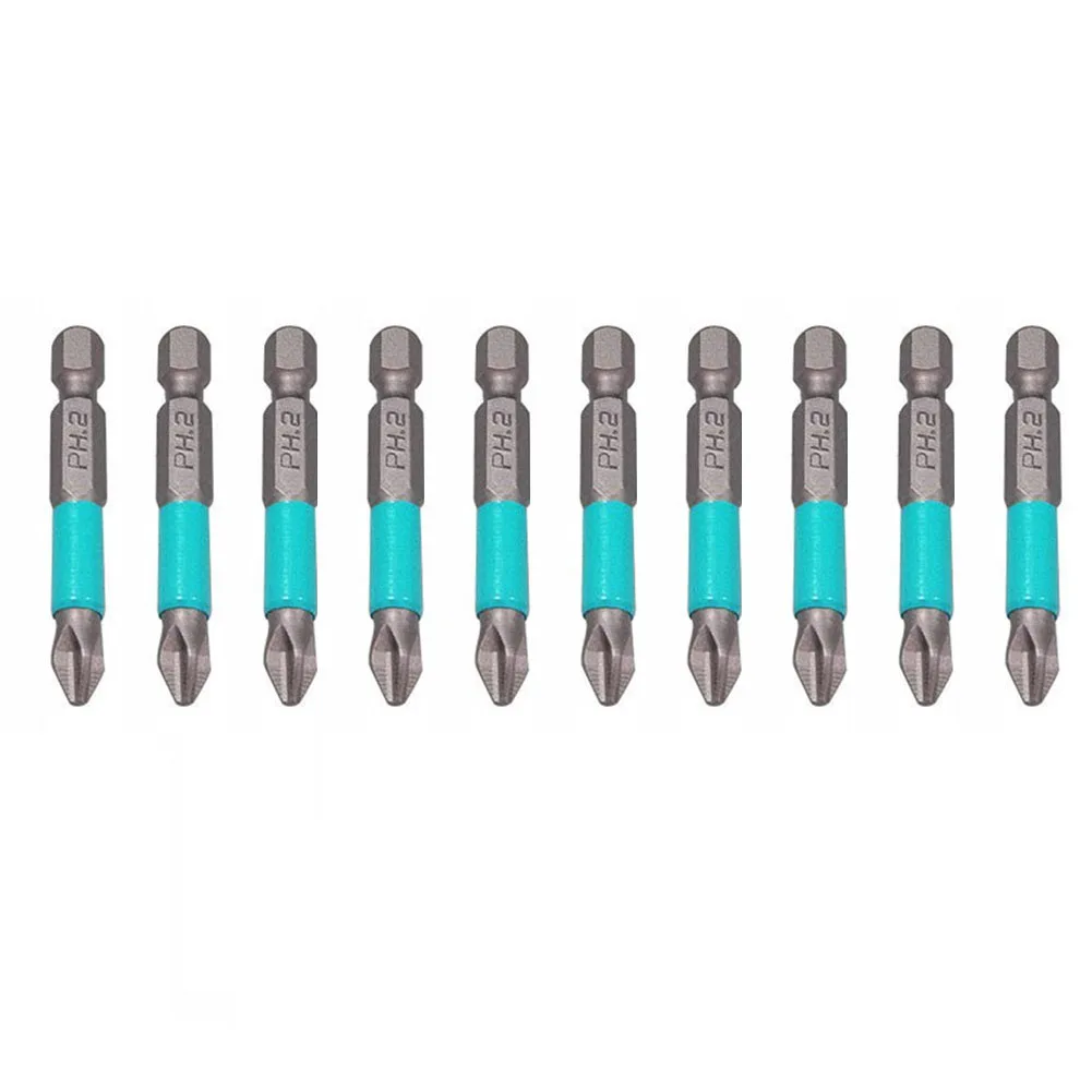 

10pcs PH2 Screwdriver Bit 6.35mm Hex Shank 50mm Non-slip Bit Set For Electrician Mechanic Repairing Electric Driver Tool Parts