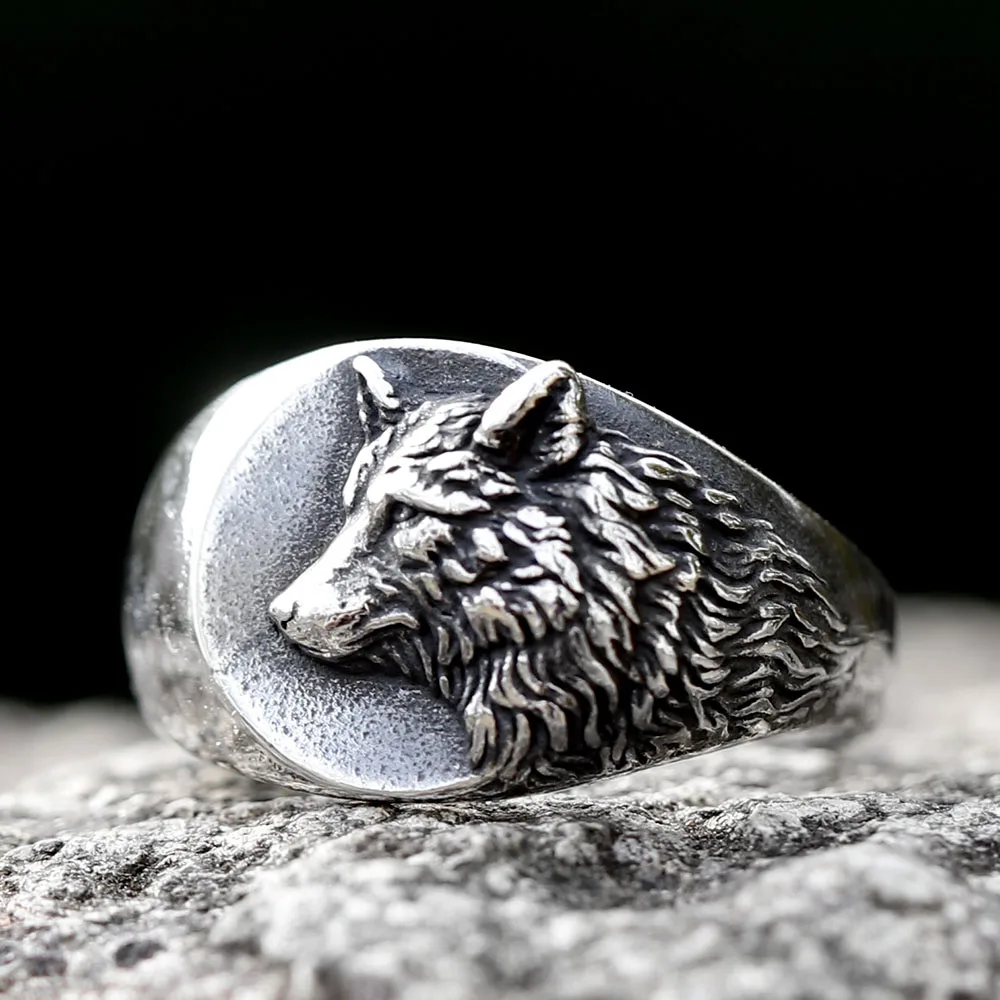 Мужское кольцо с волком Тора из нержавеющей стали 316L в скандинавском стиле 2023