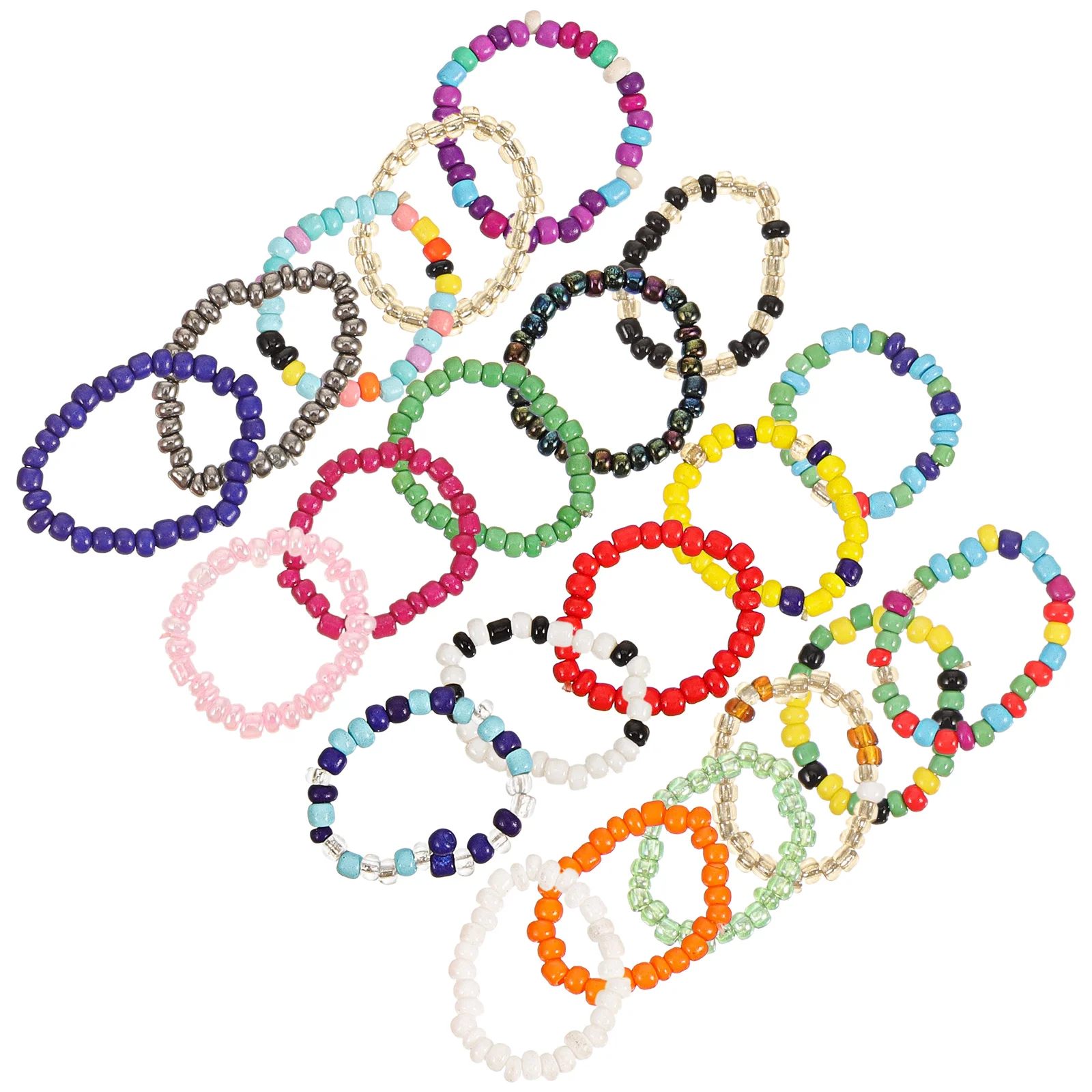 

21 шт. кольца из бисера, простые кольца, декоративные кольца, украшения для пальцев