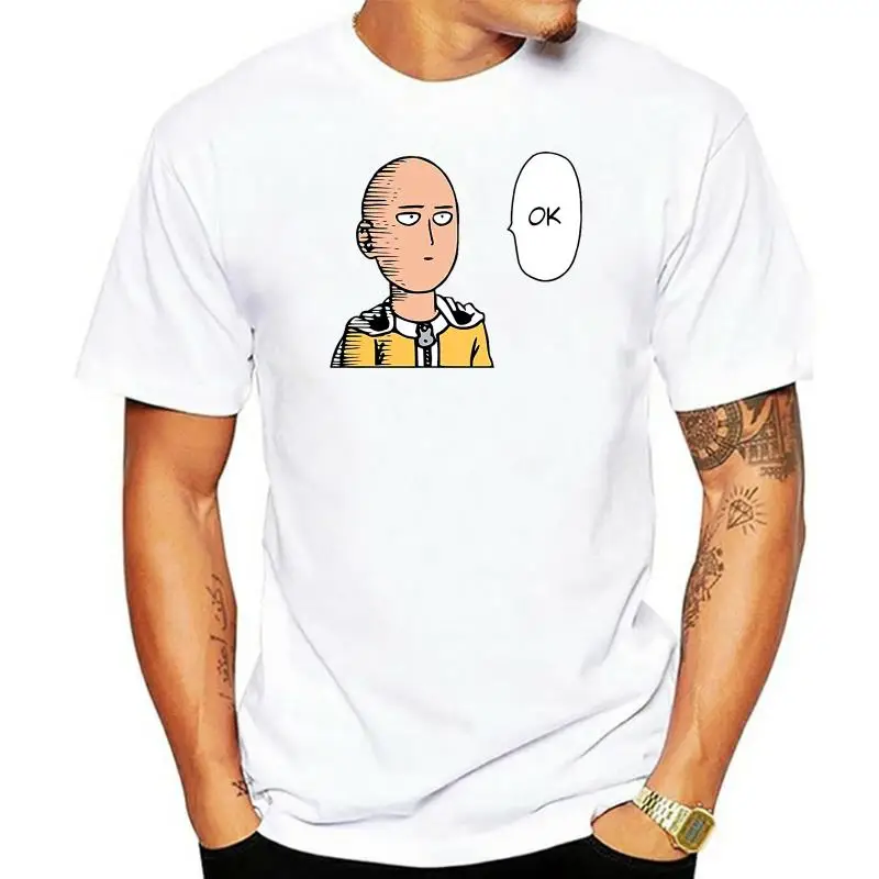 

Футболки Graphic One Punch Man OK 100%, хлопковая Футболка с кольцом, бесплатная доставка, летняя мода, летние модные футболки с разрезом, Топ