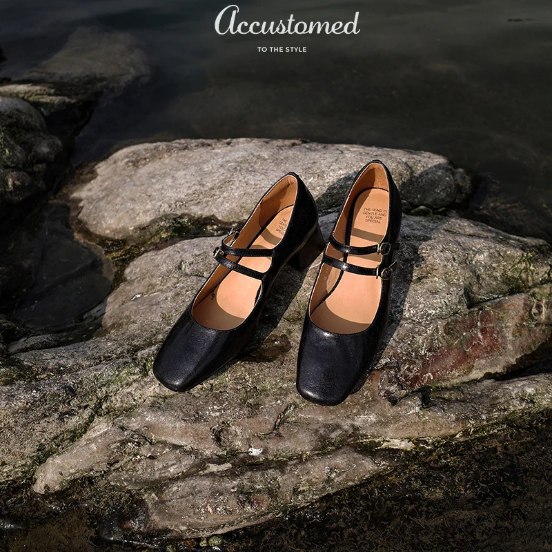 Женские туфли-лодочки из овчины женские туфли Мэри Джейн во французском стиле с