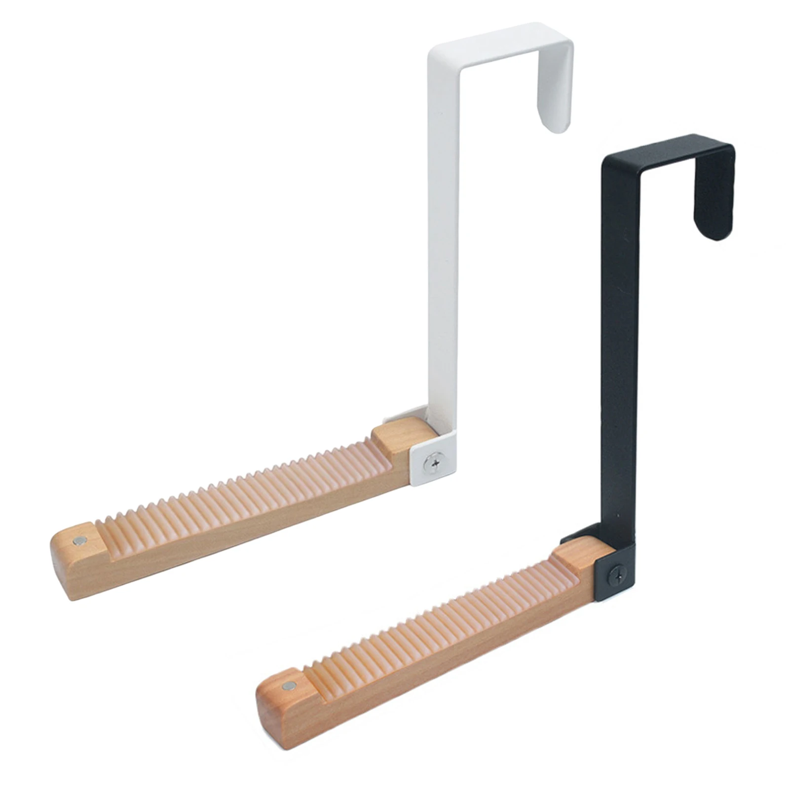 

Metal Wood Combined Hooks Punch Free Coat Hanger Hooks for Household Storage Management