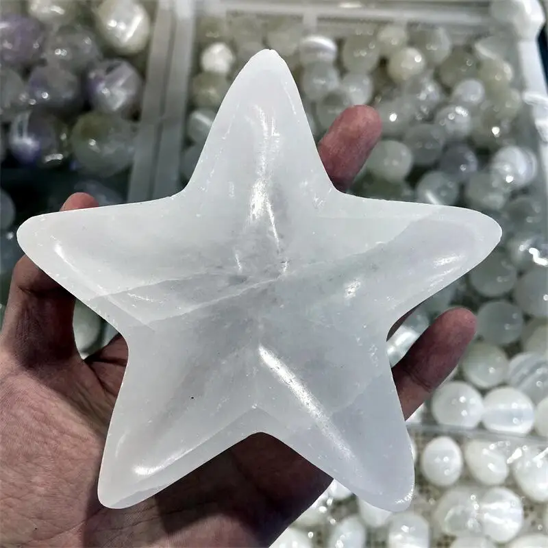 

Натуральный белый селенит, необработанный гипс, хрустальный кварц, резьба, пятиконечная звезда, украшение, чаши, посуда, каменные изделия, о...