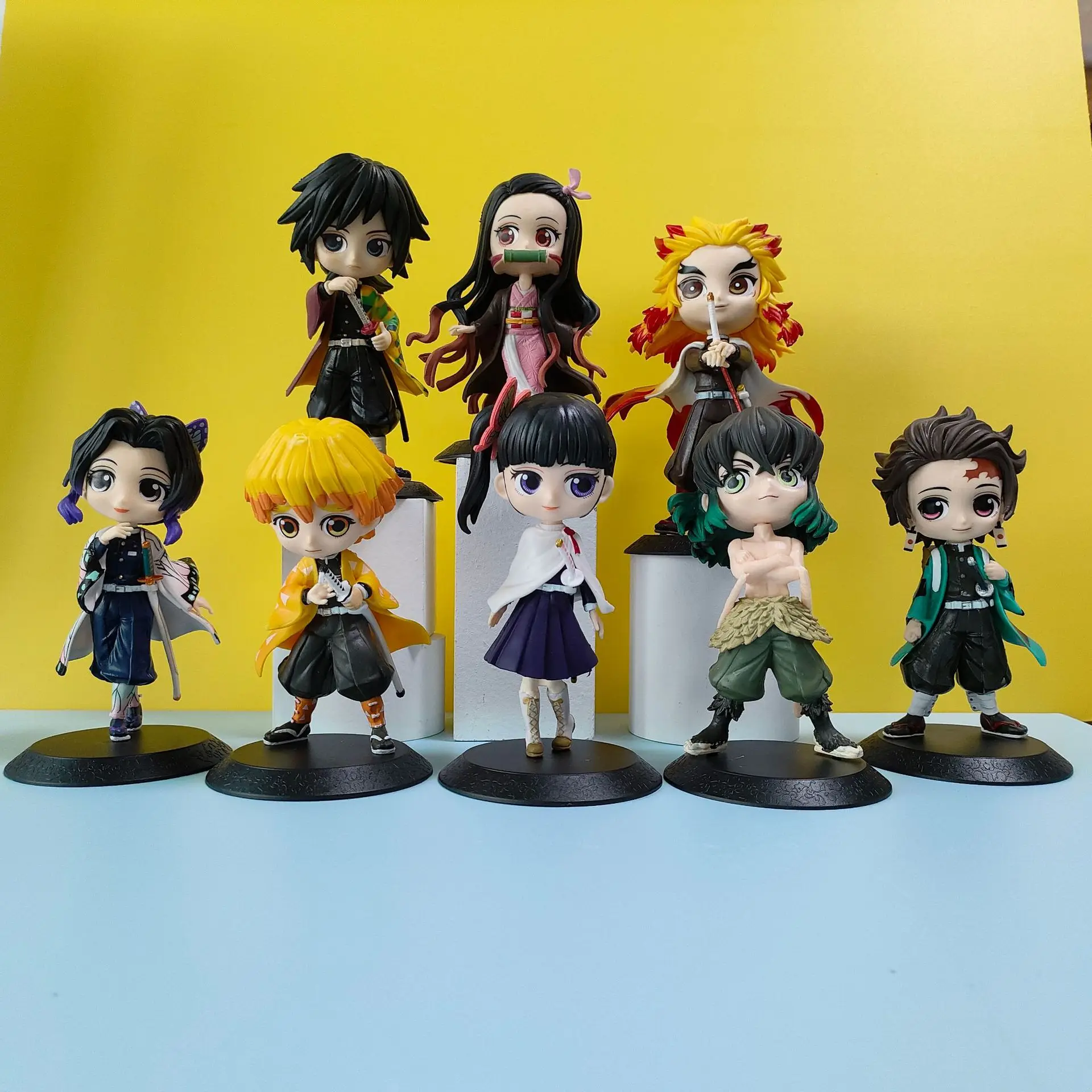 

8pcs/set Demon Slayer Anime Figure PVC Model Toys 15cm Manga Kimetsu No Yaiba Kamado Tanjirou Nezuko Zenitsu Inosuke Action Doll