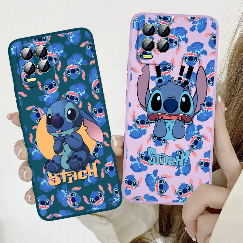

Super Cute Stitch For OPPO Realme C2 C11 5 5i 6 6i 6S 7 7i 8 8i 9 9i Pro Puls Liquid Rope Soft Silicone Phone Case