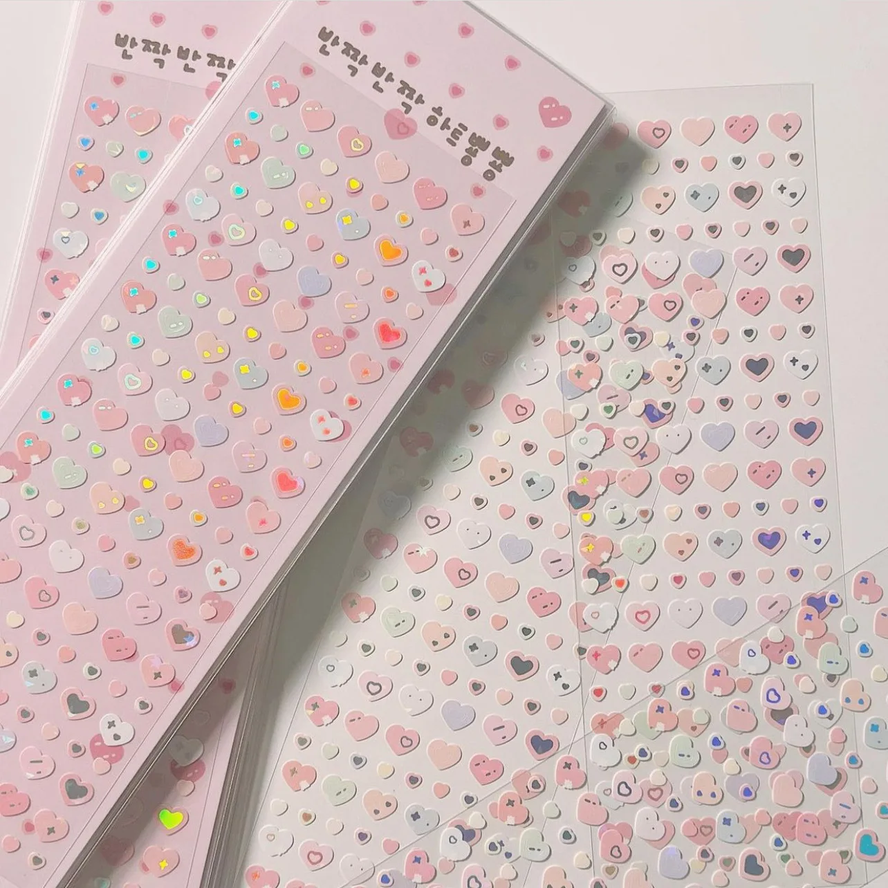 

7.5x23cm 4pcs Cute Sticker Pink Heart Ballon Bear Korean Stickers Idol Card Holder Deco Sticker Journaling Accessory