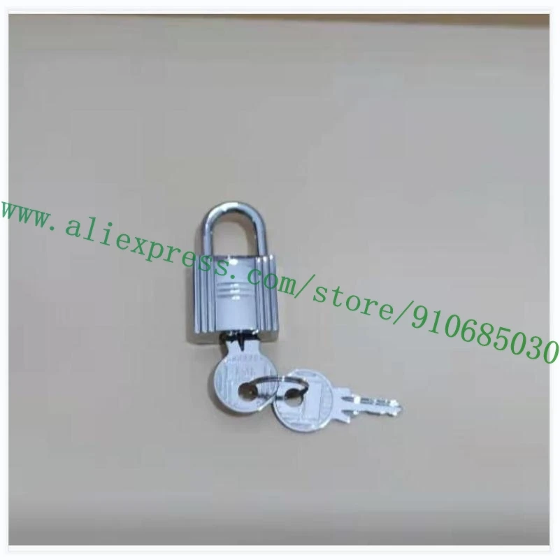 Polished Silvery Bag Parts 1 Lock 2 Key Padlock For Lady Handbag Women Bag Also Necklace Pendant Charm