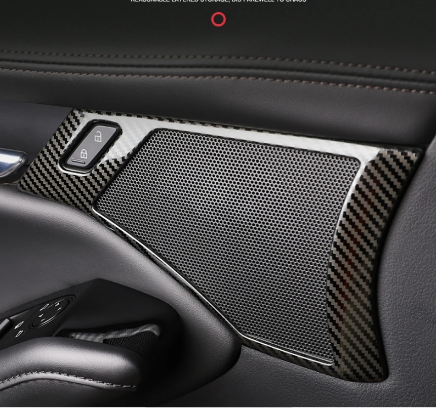 

Stainless Steel Carbon Fiber Look Door Speaker Audio Loudspeaker Cover Trim For Mazda 3 Axela 2019 2020 Interior Accessories
