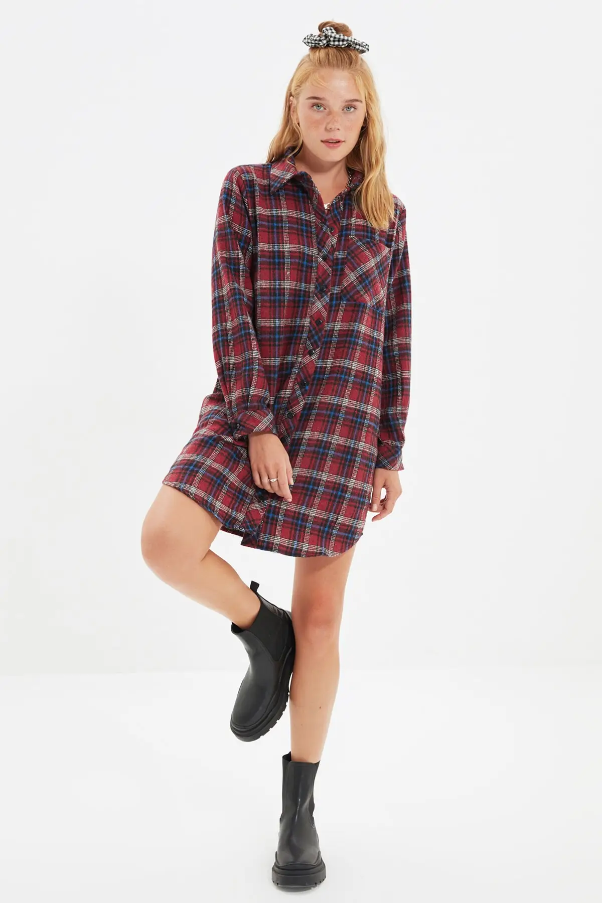 

Trendyol Plaid Shirt Dress TWOAW22EL1845